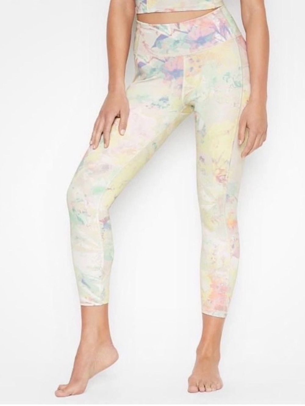 NWT Victoria's Secret High-Rise Flow On Point Legging 7/8 Rainbow Leaves 16